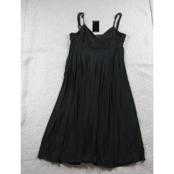 New Max and Cleo Dress Black Small V Neck Sleeveless Spaghetti Strap Pleated - Picture 1 of 6